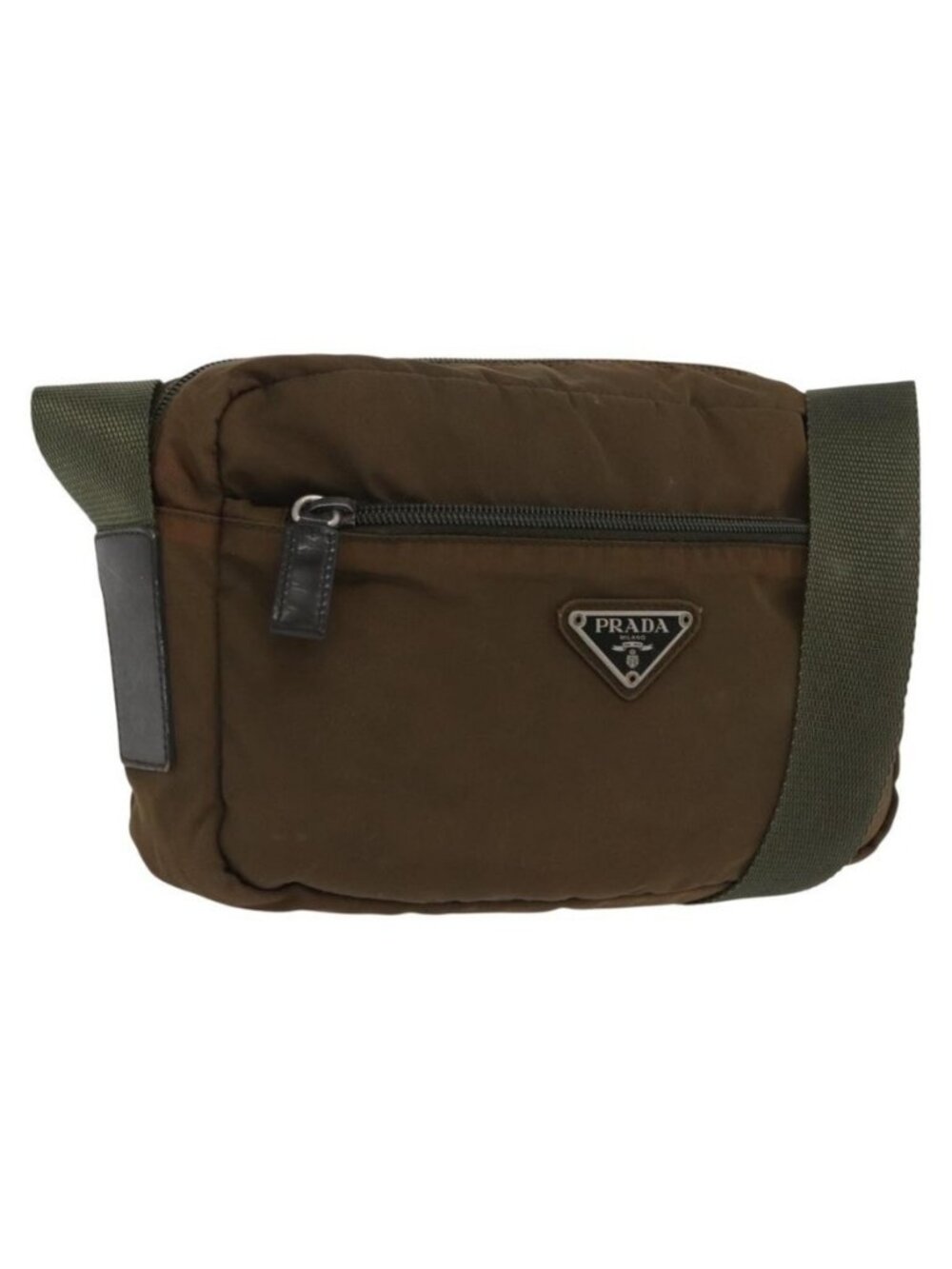 Authentic PRADA Shoulder Bag Nylon Brown
